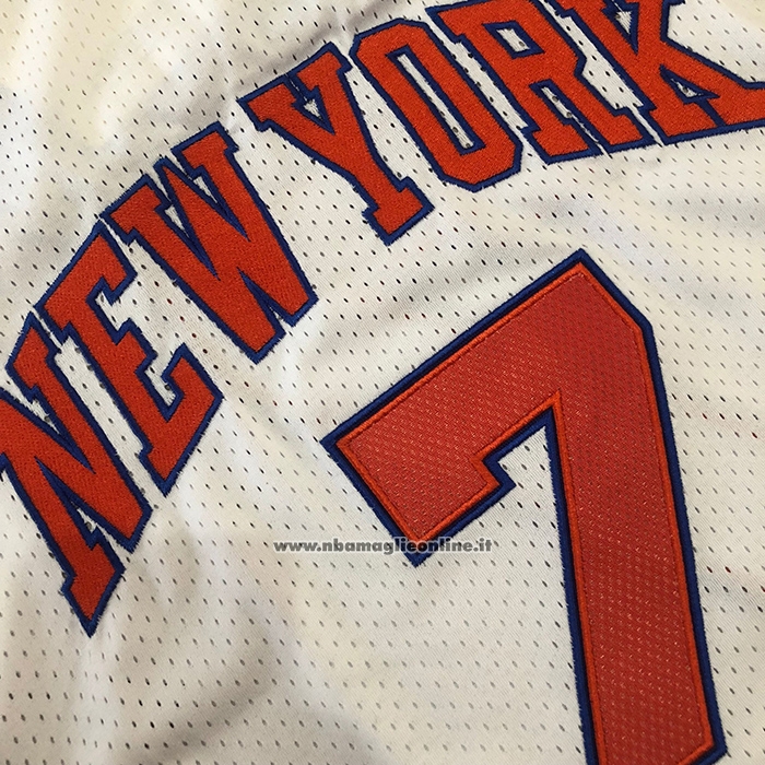 Maglia New York Knicks Carmelo Anthony No 7 Mitchell & Ness 2010-11 Bianco